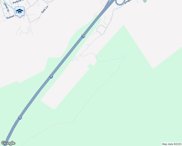 map of restaurants, bars, coffee shops, grocery stores, and more near 581 Douglas Lane in Jellico