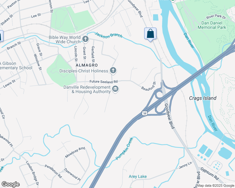 map of restaurants, bars, coffee shops, grocery stores, and more near 135 Jones Crossing in Danville