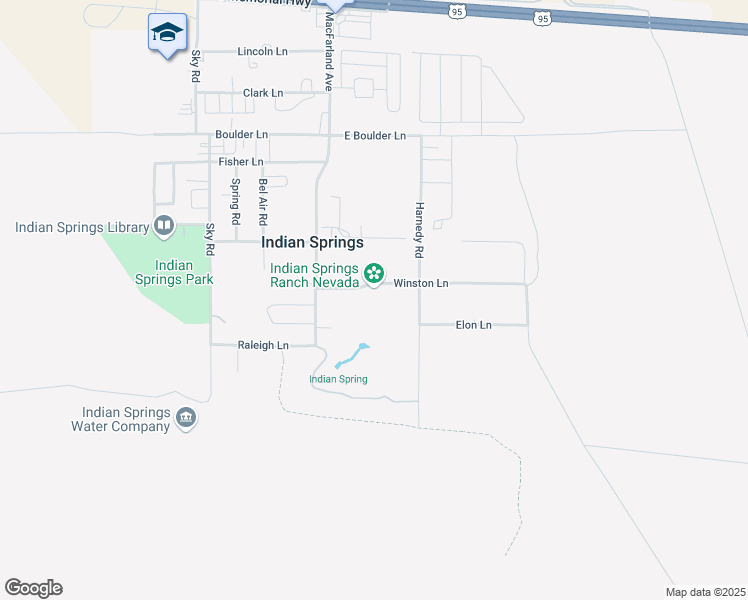 map of restaurants, bars, coffee shops, grocery stores, and more near in Indian Springs