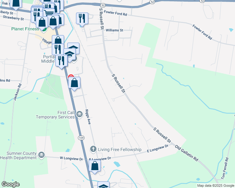 map of restaurants, bars, coffee shops, grocery stores, and more near 107 Emily Lane in Portland