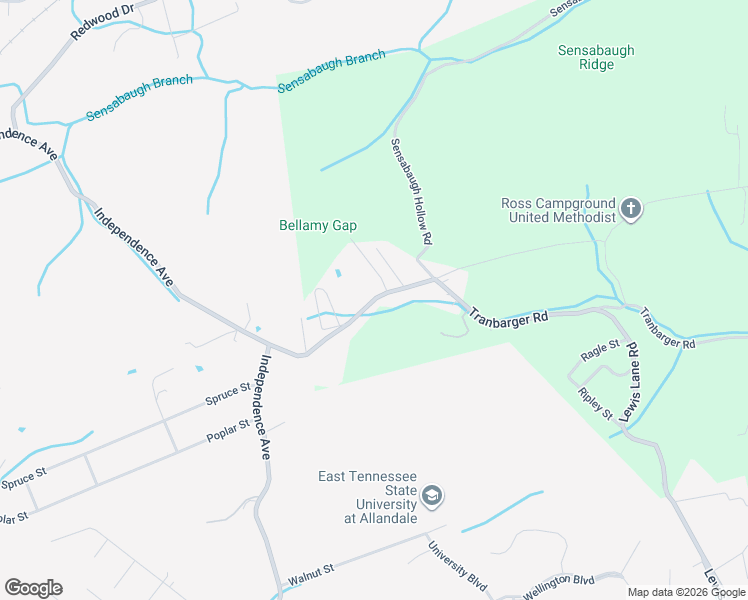 map of restaurants, bars, coffee shops, grocery stores, and more near Campground Road in Church Hill