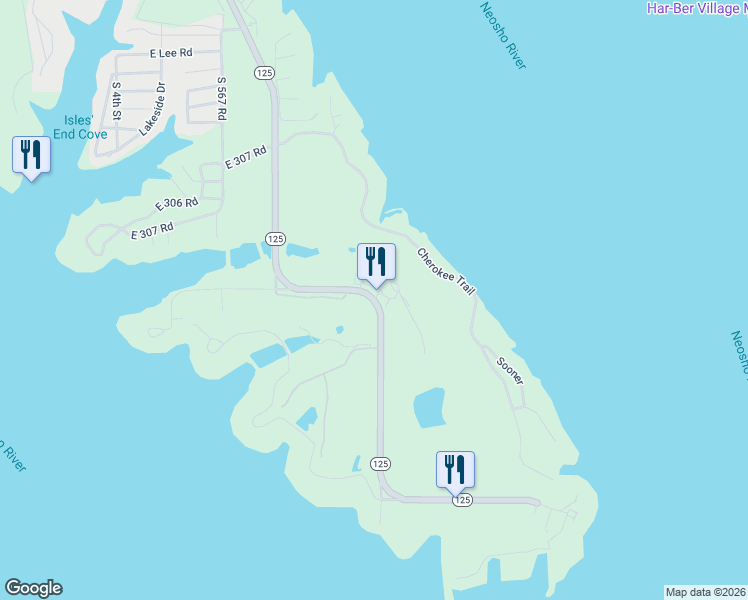 map of restaurants, bars, coffee shops, grocery stores, and more near 31500-31598 Highway 125 in Afton