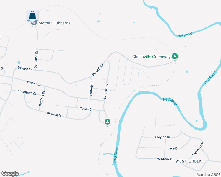 map of restaurants, bars, coffee shops, grocery stores, and more near 813 Lutz Lane in Clarksville