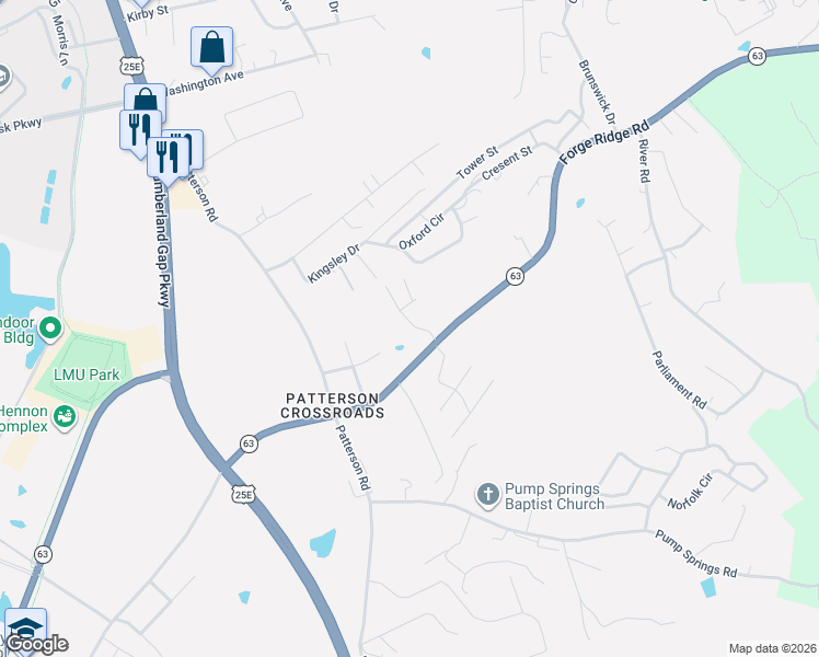 map of restaurants, bars, coffee shops, grocery stores, and more near 175 Stonefield Drive in Harrogate