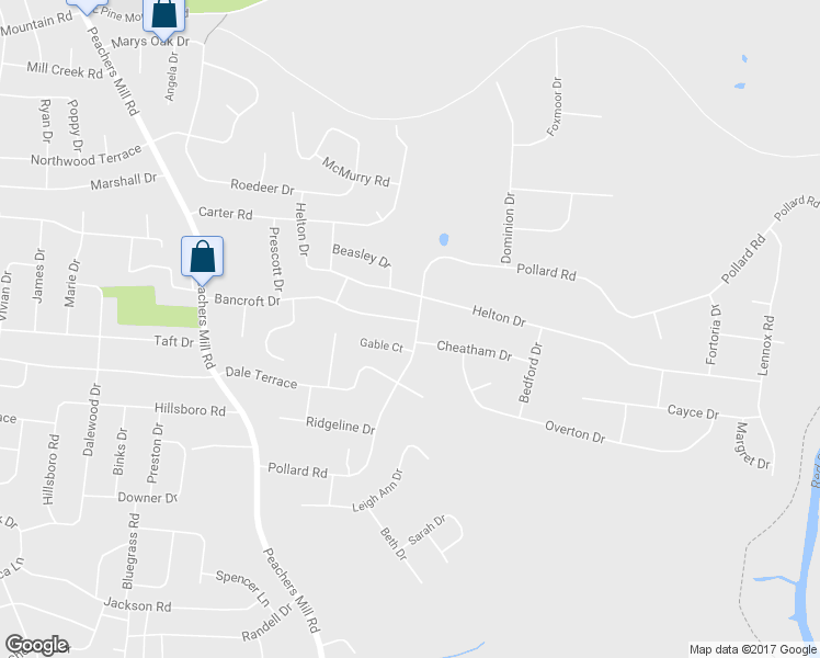 map of restaurants, bars, coffee shops, grocery stores, and more near 420 Bancroft Drive in Clarksville