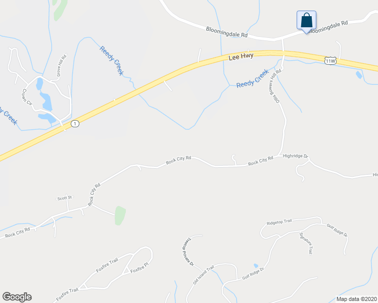 map of restaurants, bars, coffee shops, grocery stores, and more near 757 Rock City Road in Kingsport