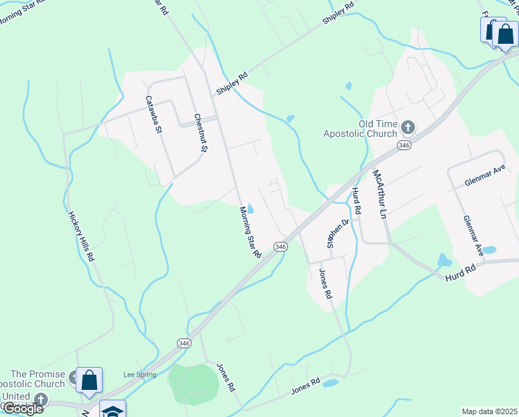 map of restaurants, bars, coffee shops, grocery stores, and more near 140 Morning Star Road in Church Hill