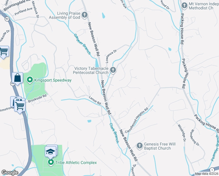 map of restaurants, bars, coffee shops, grocery stores, and more near 534 Old Beason Well Road in Kingsport