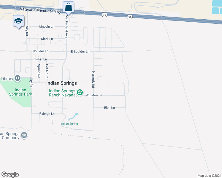 map of restaurants, bars, coffee shops, grocery stores, and more near East Gretta Lane in Indian Springs