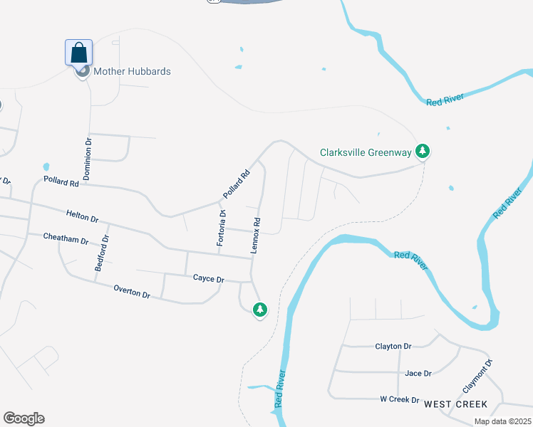 map of restaurants, bars, coffee shops, grocery stores, and more near 813 Lutz Lane in Clarksville