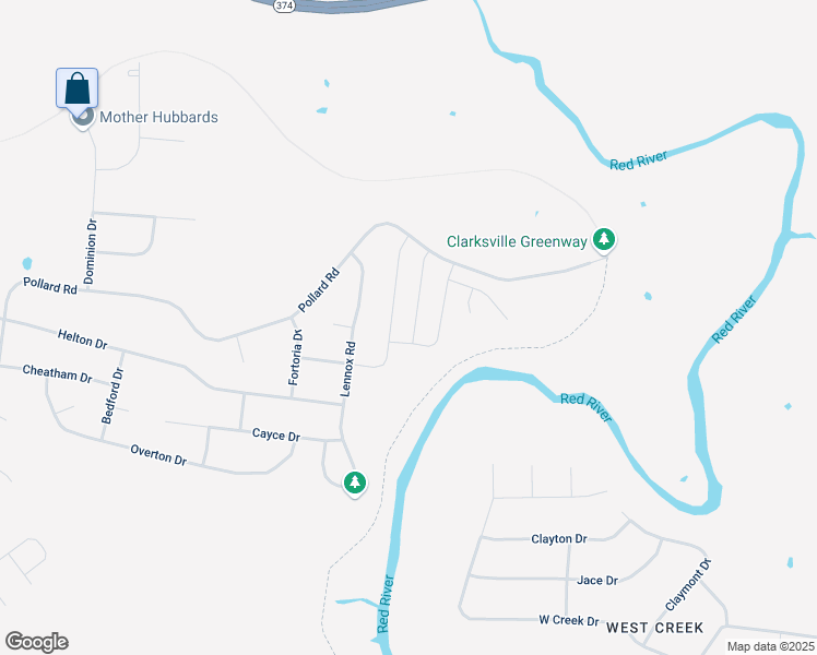 map of restaurants, bars, coffee shops, grocery stores, and more near 883 Lennox Road in Clarksville