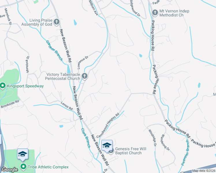 map of restaurants, bars, coffee shops, grocery stores, and more near 3326 Wil Rho Cir in Kingsport