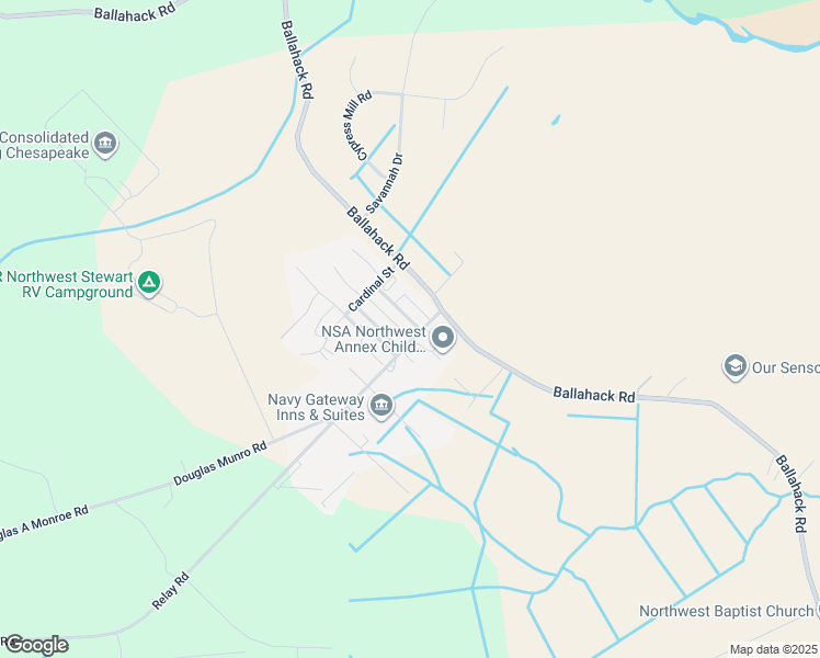 map of restaurants, bars, coffee shops, grocery stores, and more near 803 Winter Wren Lane in Chesapeake