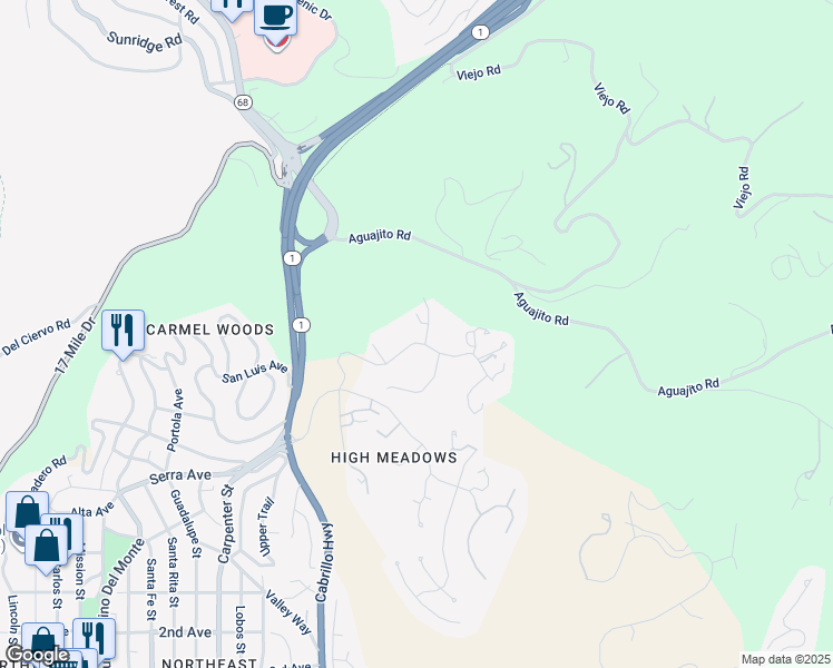 map of restaurants, bars, coffee shops, grocery stores, and more near 3721 Raymond Way in Carmel