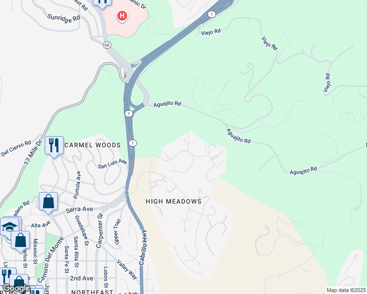 map of restaurants, bars, coffee shops, grocery stores, and more near 3721 Raymond Way in Carmel