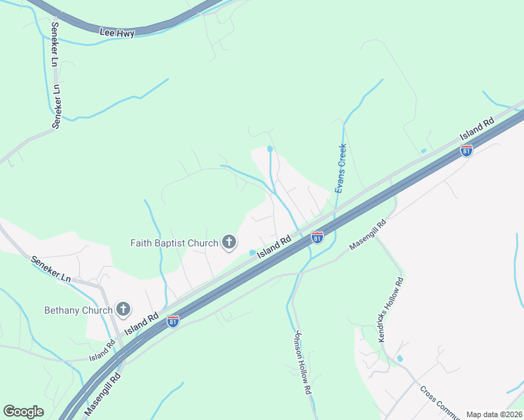 map of restaurants, bars, coffee shops, grocery stores, and more near 243 Johnson Cemetery Road in Blountville