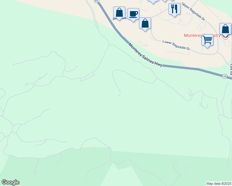 map of restaurants, bars, coffee shops, grocery stores, and more near 8220 Manjares Road in Monterey