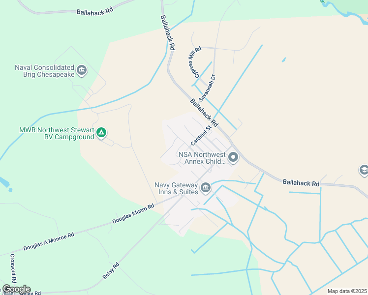 map of restaurants, bars, coffee shops, grocery stores, and more near 1024 Cardinal Street in Chesapeake