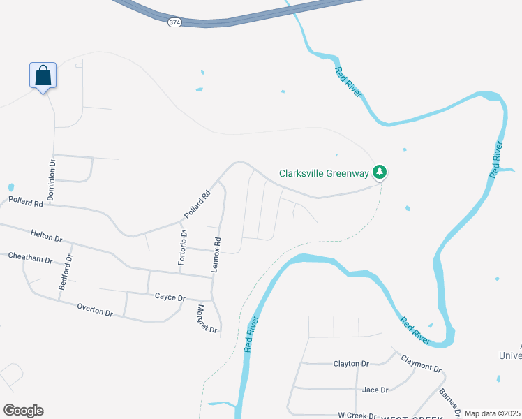 map of restaurants, bars, coffee shops, grocery stores, and more near 883 Lennox Road in Clarksville