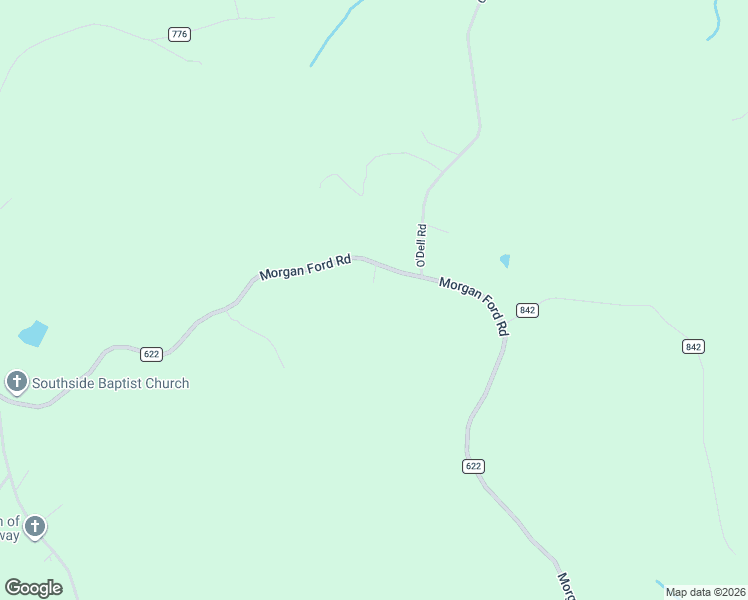 map of restaurants, bars, coffee shops, grocery stores, and more near 1050 Morgan Ford Road in Ridgeway