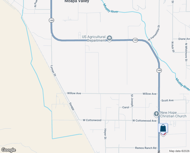 map of restaurants, bars, coffee shops, grocery stores, and more near 1625 Metcalf Drive in Moapa Valley