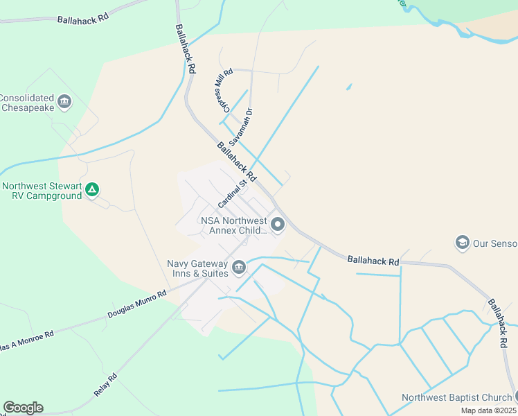 map of restaurants, bars, coffee shops, grocery stores, and more near 808 Winter Wren Lane in Chesapeake