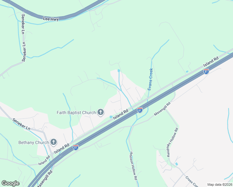 map of restaurants, bars, coffee shops, grocery stores, and more near 243 Johnson Cemetery Road in Blountville