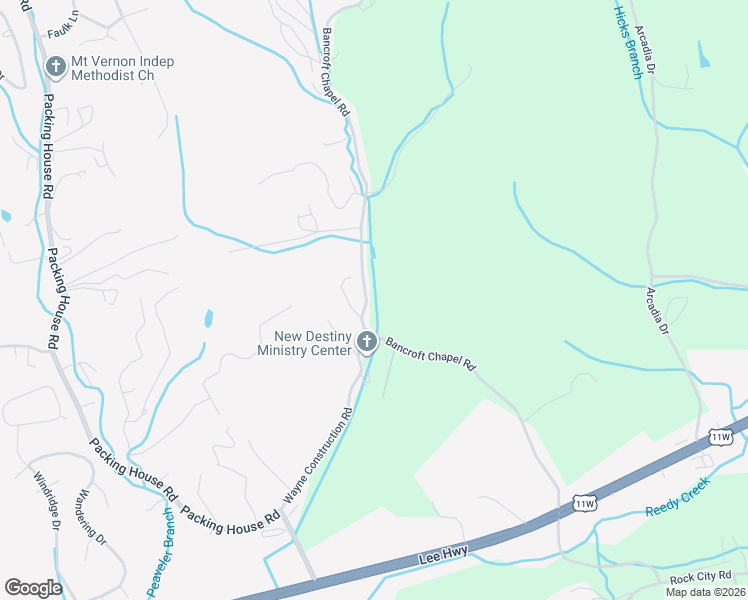 map of restaurants, bars, coffee shops, grocery stores, and more near 397 Bancroft Chapel Road in Kingsport