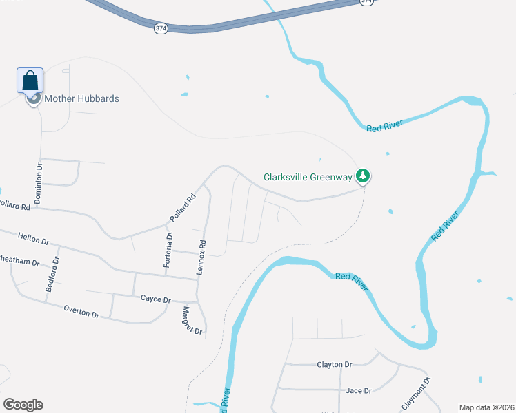 map of restaurants, bars, coffee shops, grocery stores, and more near 883 Lennox Road in Clarksville