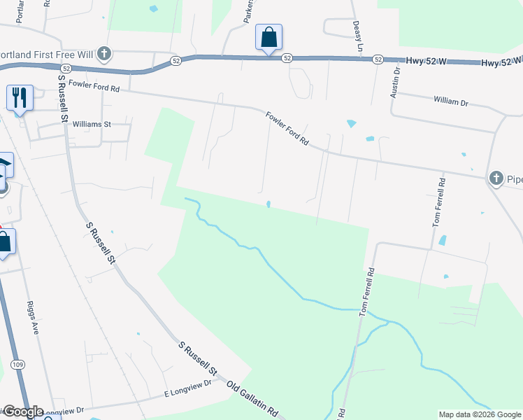 map of restaurants, bars, coffee shops, grocery stores, and more near 430 Fowler Ford Road in Portland