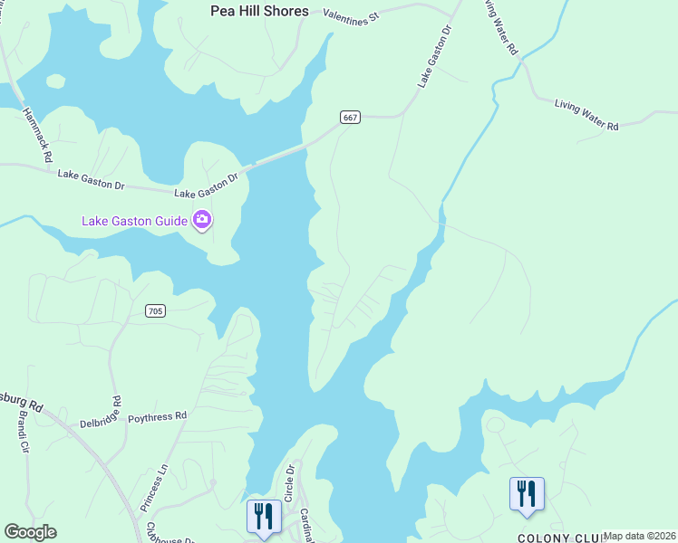 map of restaurants, bars, coffee shops, grocery stores, and more near 480-508 Paradise Drive in Valentines