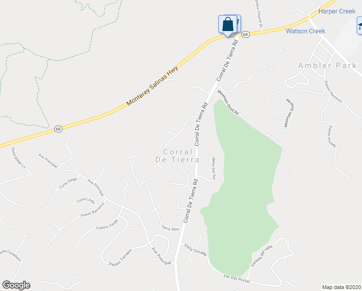 map of restaurants, bars, coffee shops, grocery stores, and more near 80 Corral De Tierra Terrace in Salinas