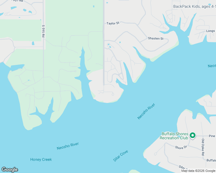 map of restaurants, bars, coffee shops, grocery stores, and more near 2402 Quail Run Road in Grove