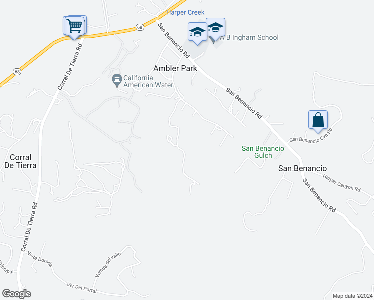 map of restaurants, bars, coffee shops, grocery stores, and more near 24325 Paseo Privado in Salinas
