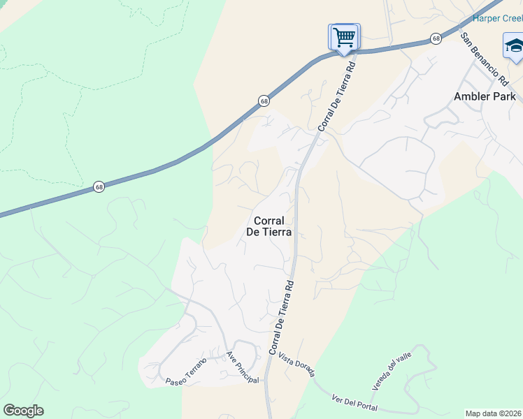 map of restaurants, bars, coffee shops, grocery stores, and more near 80 Corral De Tierra Terrace in Salinas