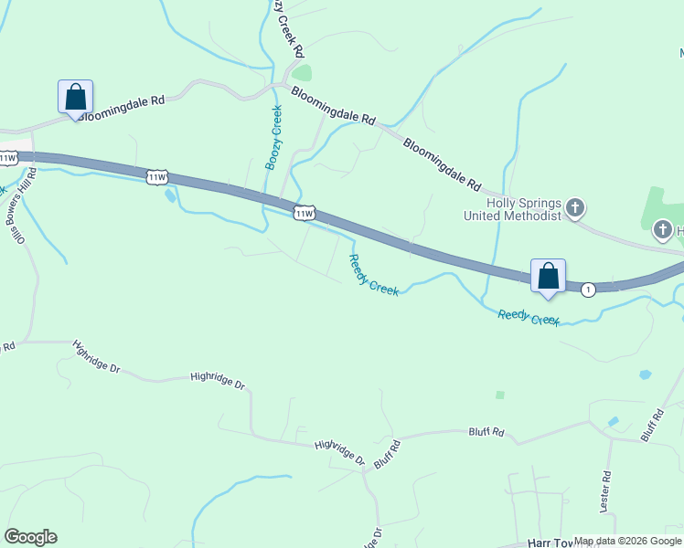map of restaurants, bars, coffee shops, grocery stores, and more near 205 Meadow Brook Lane in Kingsport