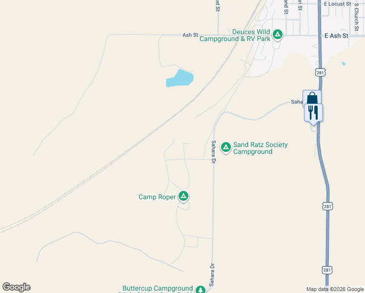 map of restaurants, bars, coffee shops, grocery stores, and more near 72 Oakley Avenue in Waynoka