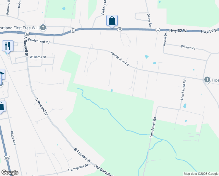 map of restaurants, bars, coffee shops, grocery stores, and more near 430 Fowler Ford Road in Portland