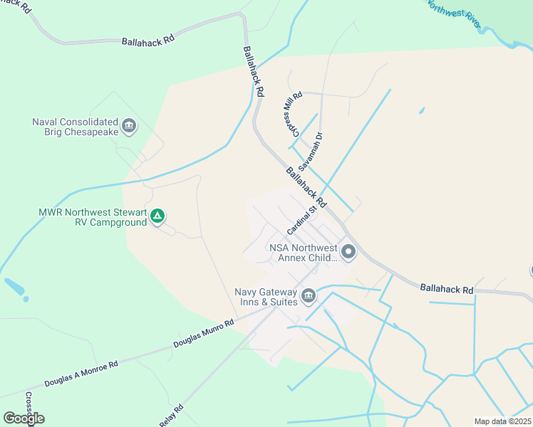 map of restaurants, bars, coffee shops, grocery stores, and more near 1014 Osprey Court in Chesapeake