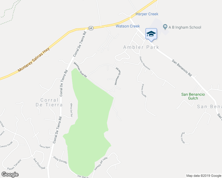 map of restaurants, bars, coffee shops, grocery stores, and more near 14145 Mountain Quail Road in Salinas