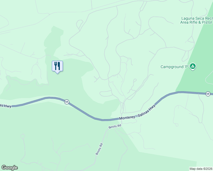 map of restaurants, bars, coffee shops, grocery stores, and more near 102 Via Del Milagro in Monterey