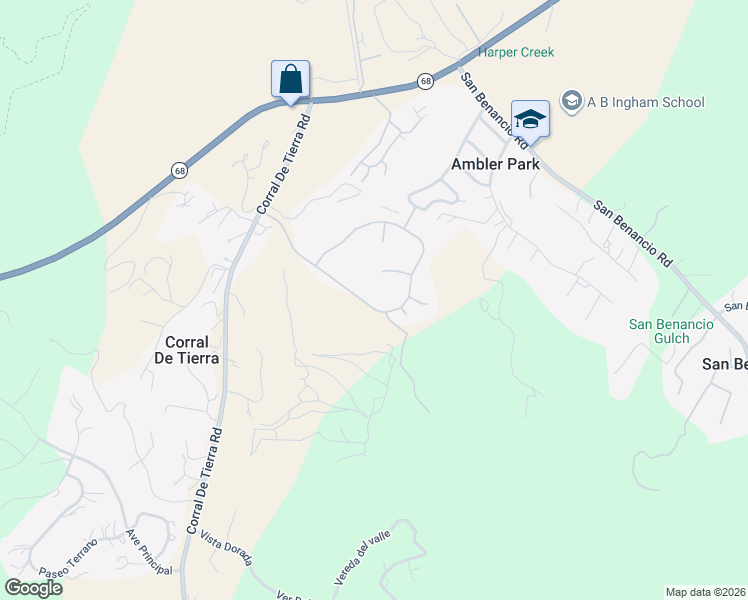 map of restaurants, bars, coffee shops, grocery stores, and more near 14095 Mountain Quail Road in Salinas