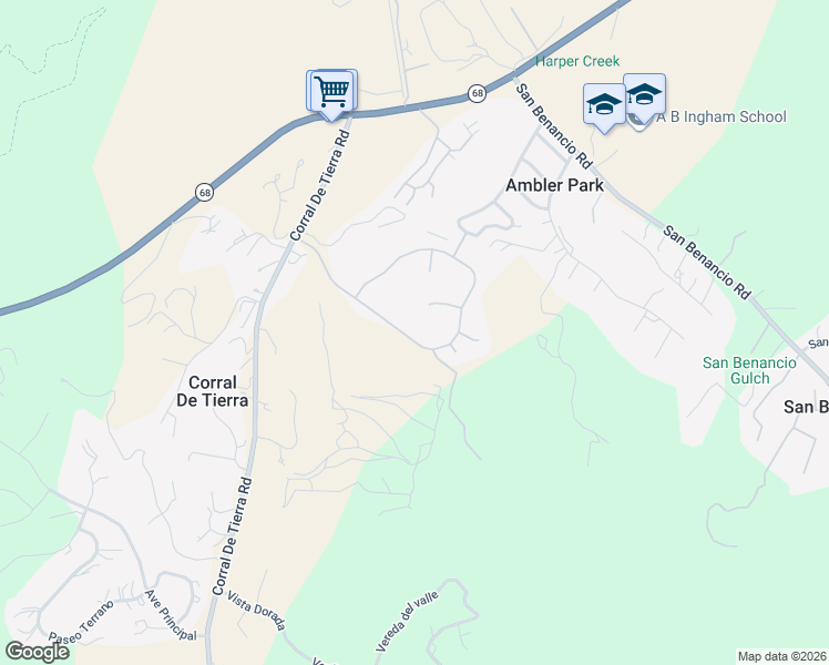 map of restaurants, bars, coffee shops, grocery stores, and more near 14095 Mountain Quail Road in Salinas