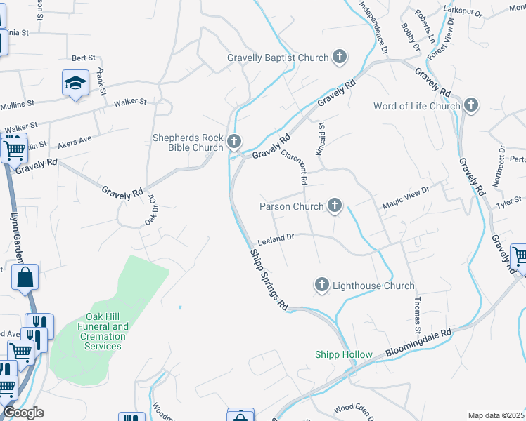 map of restaurants, bars, coffee shops, grocery stores, and more near 424 Gibbs Road in Kingsport