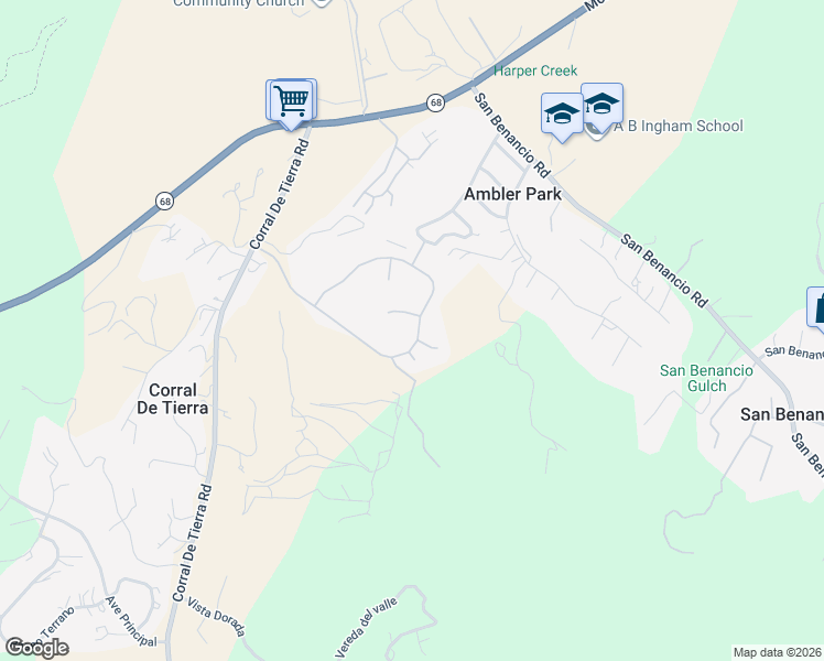 map of restaurants, bars, coffee shops, grocery stores, and more near 14145 Mountain Quail Road in Salinas