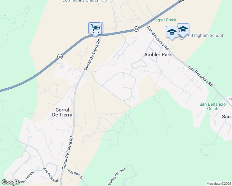map of restaurants, bars, coffee shops, grocery stores, and more near 14095 Mountain Quail Road in Salinas