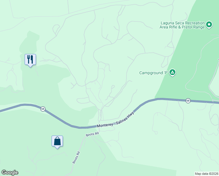 map of restaurants, bars, coffee shops, grocery stores, and more near 108 Mirasol Court in Monterey