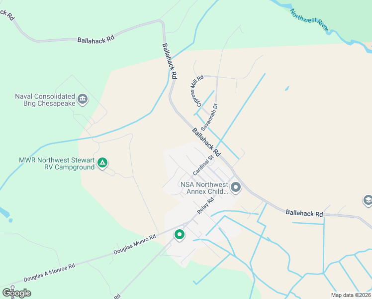 map of restaurants, bars, coffee shops, grocery stores, and more near 1018 Osprey Court in Chesapeake