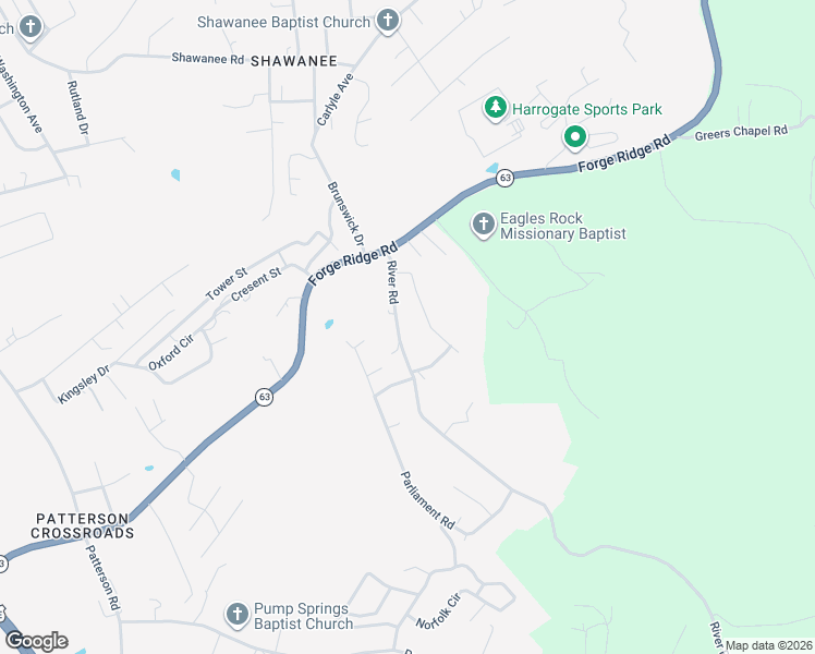 map of restaurants, bars, coffee shops, grocery stores, and more near 219 River Road in Harrogate