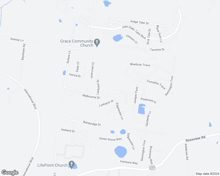 map of restaurants, bars, coffee shops, grocery stores, and more near 179 Melbourne Drive in Clarksville
